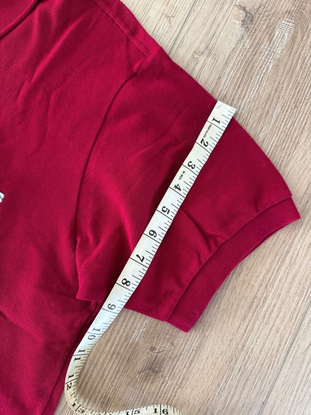 Lacoste Men’s Bright Red Polo with Striped Trim and Chest Pocket - Picture 5 of 5